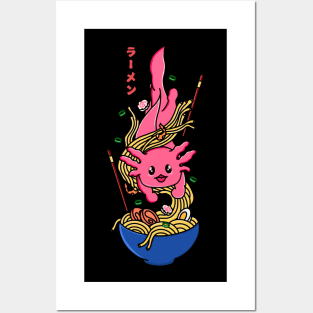 Axolotl Ramen Noodles Posters and Art